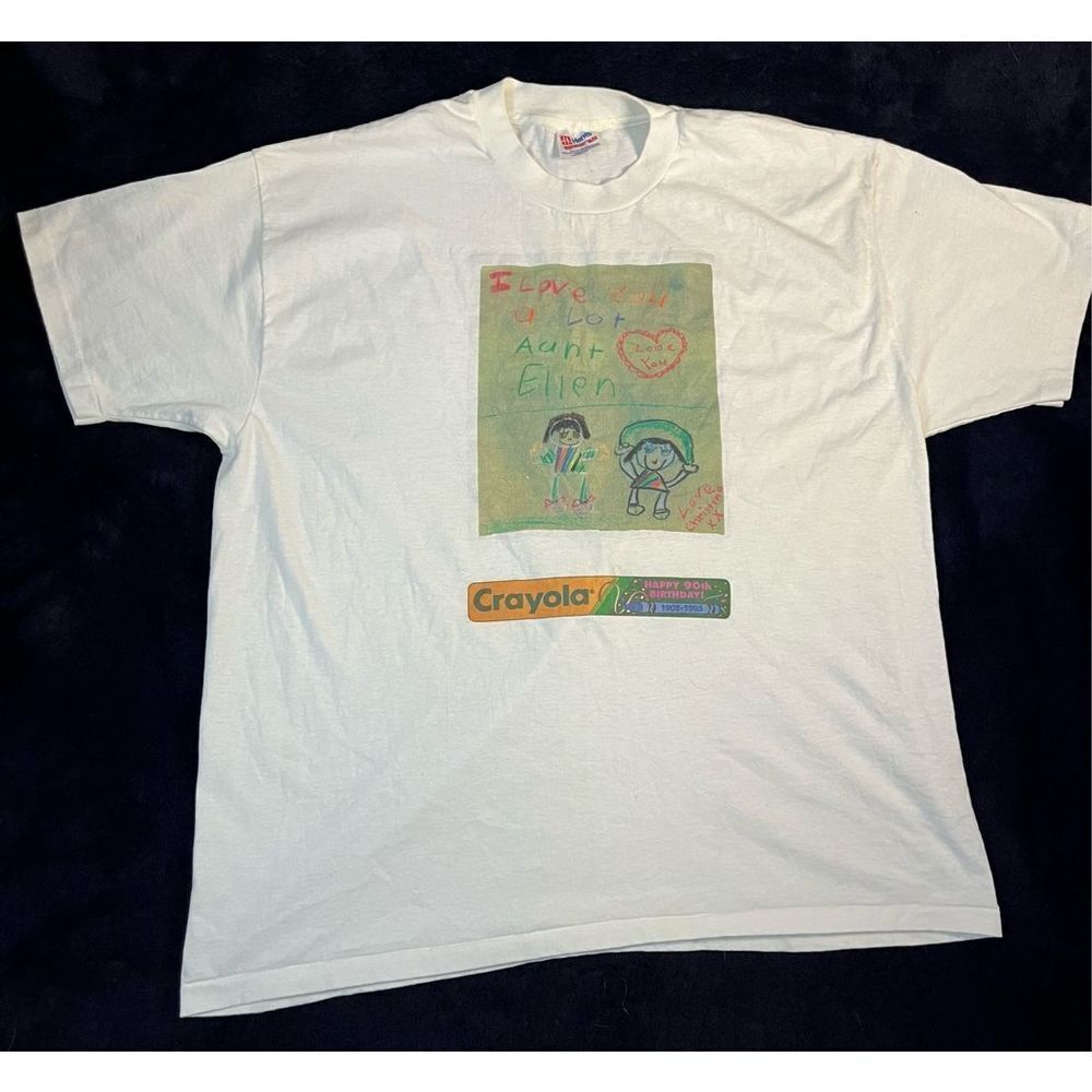 Vintage 90s Crayola I Love Your Aunt Ellen Tee Sz XL B8